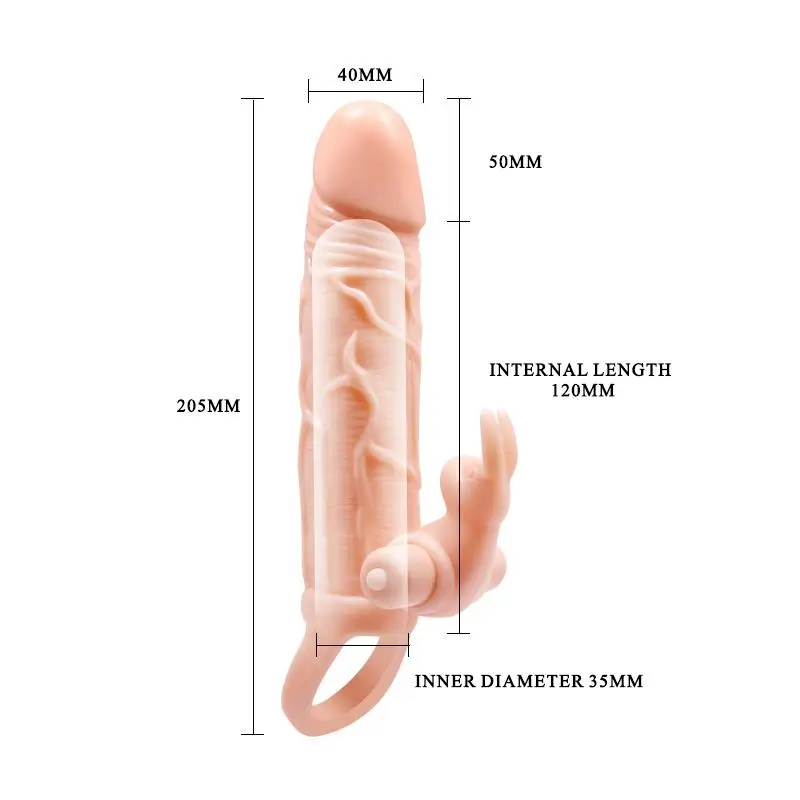 Prettylove Brave funda pene con vibración + 5cm Ref BI-026225Z - Imagen 2