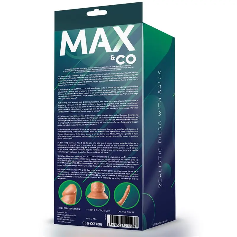 Max & Co Cage dildo realista natural 8,65"-22 cm Referencia MX-956 - Imagen 2