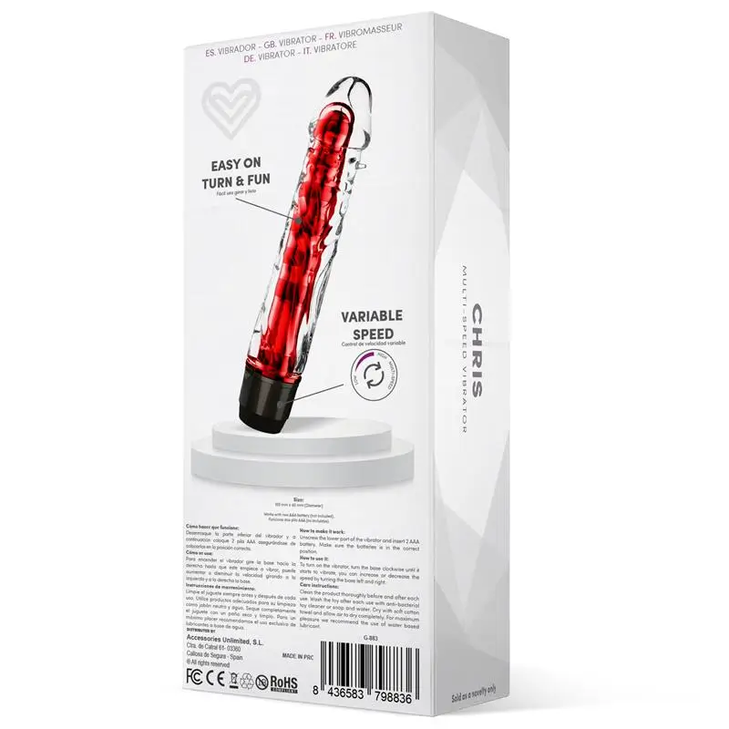 Latetobed Chris vibrador multivelocidad rojo Referencia G-883 - Imagen 2