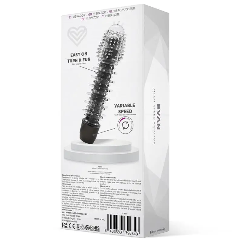 Latetobed Evan vibrador multi velocidad negro Referencia G-884 - Imagen 2