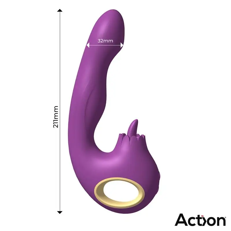 Action Toka vibrador oscilación y lengua estimuladora Ref AC-480 - Imagen 4