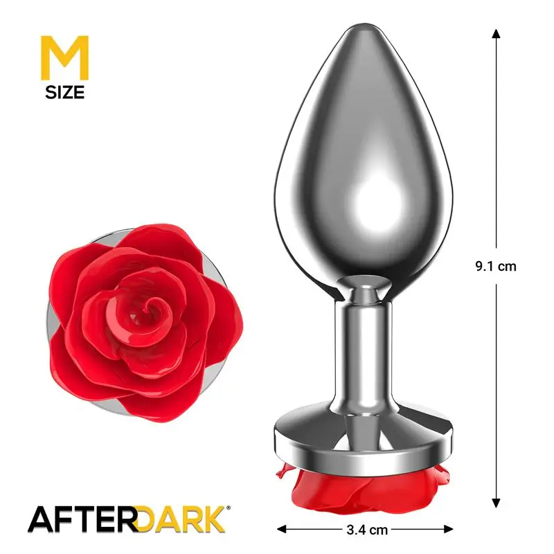 Afterdark plug anal metal rosa roja Talla M Ref AD-565 - Imagen 2