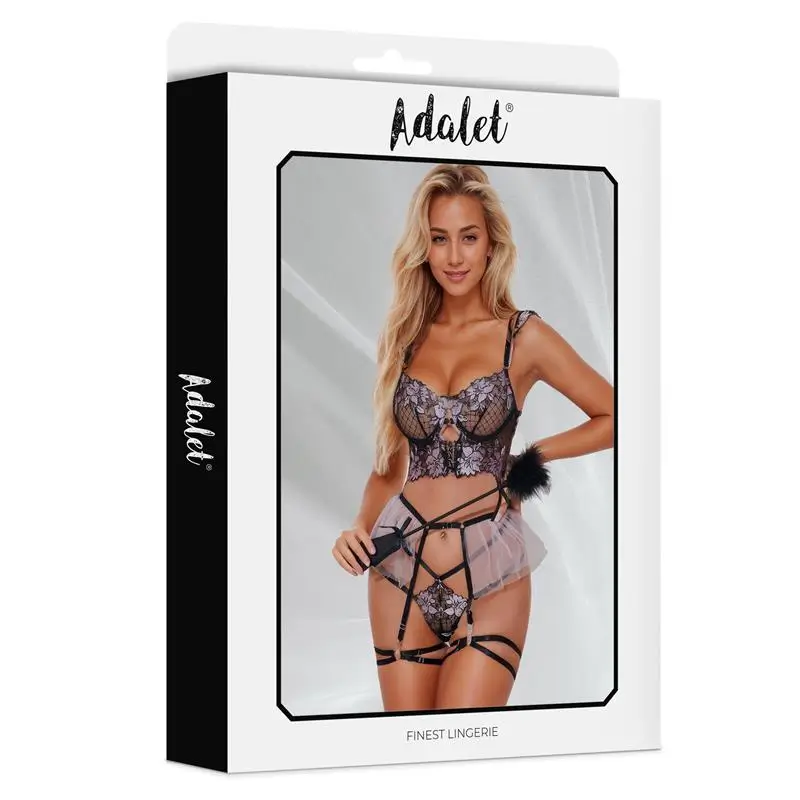 Adalet Lingerie Caroline set con Liguero Referencia A-610 - Imagen 3
