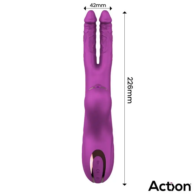 Action Nico Vibrador dildos alternantes y bola 4 Motores Ref AC-673 - Imagen 3