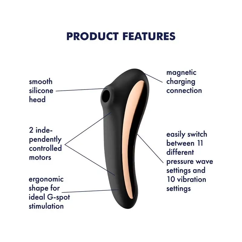 Satisfyer Dual Kiss succionador y vibrador Negro Ref 4061504003009 - Imagen 3