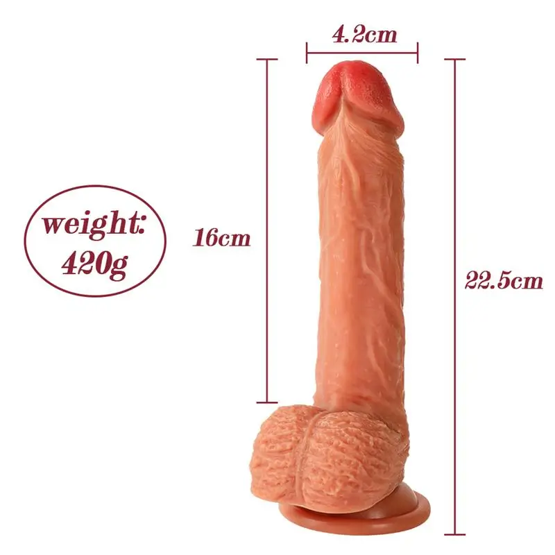 Xise Dean dildo con thrusting y vibración 8" Referencia SQ-WBD10195 - Imagen 4