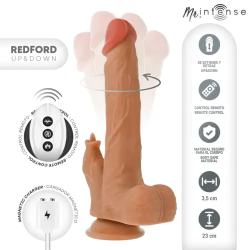 MR INTENSE Redford realístico vibración rotación y up&down 23 cm Ref D-244422 - Imagen 4