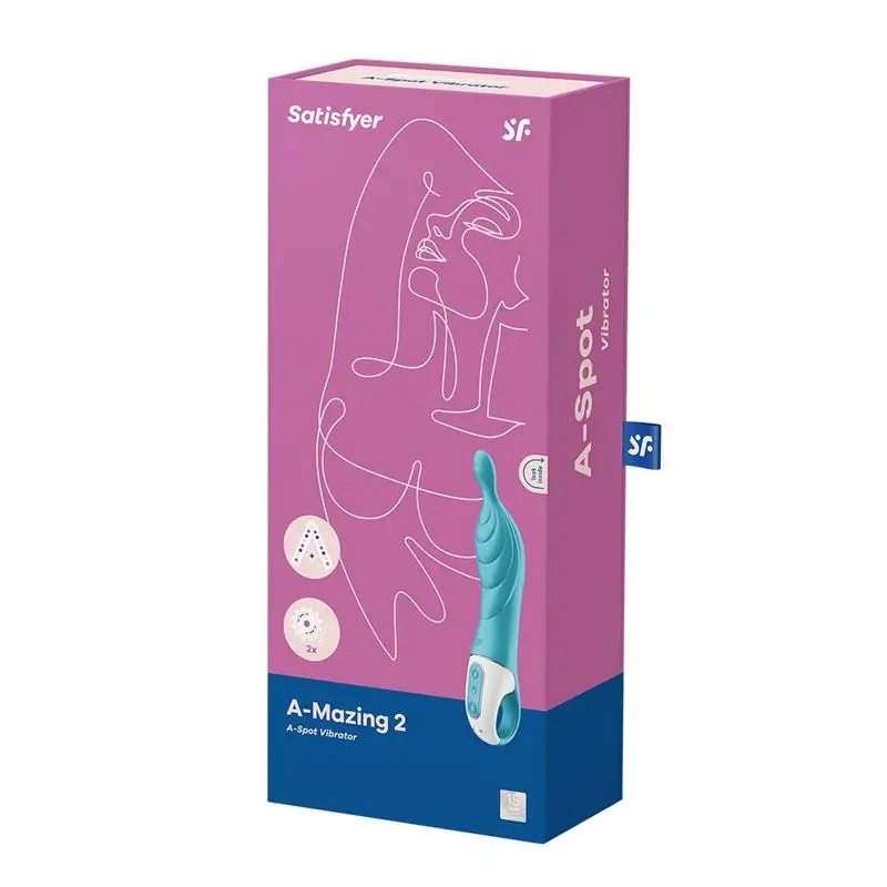 SATISFYER - Amazing 2 vibrador punto A colores turquesa y gris - Imagen 2