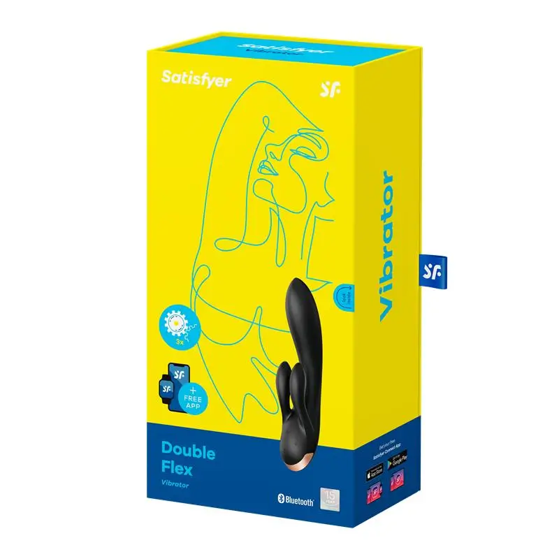 Satisfyer Double Flex vibrador punto G APP Negro Ref 4061504002583 - Imagen 4