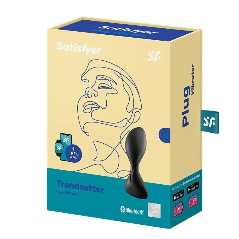 SATISFYER Trendsetter plug anal vibración y APP colores verde claro y negro - Imagen 3
