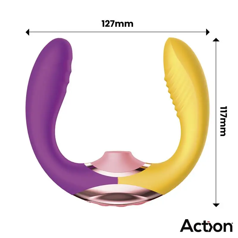 ACTION Two Lovers 3 in 1 vibrador con finger y succión Referencia AC-799 - Imagen 2